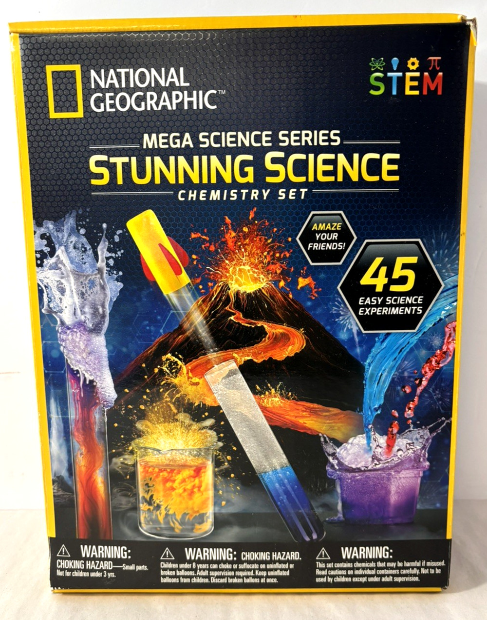 National Geographic Stunning Science Chemistry Set STEM 8+ Open Box
